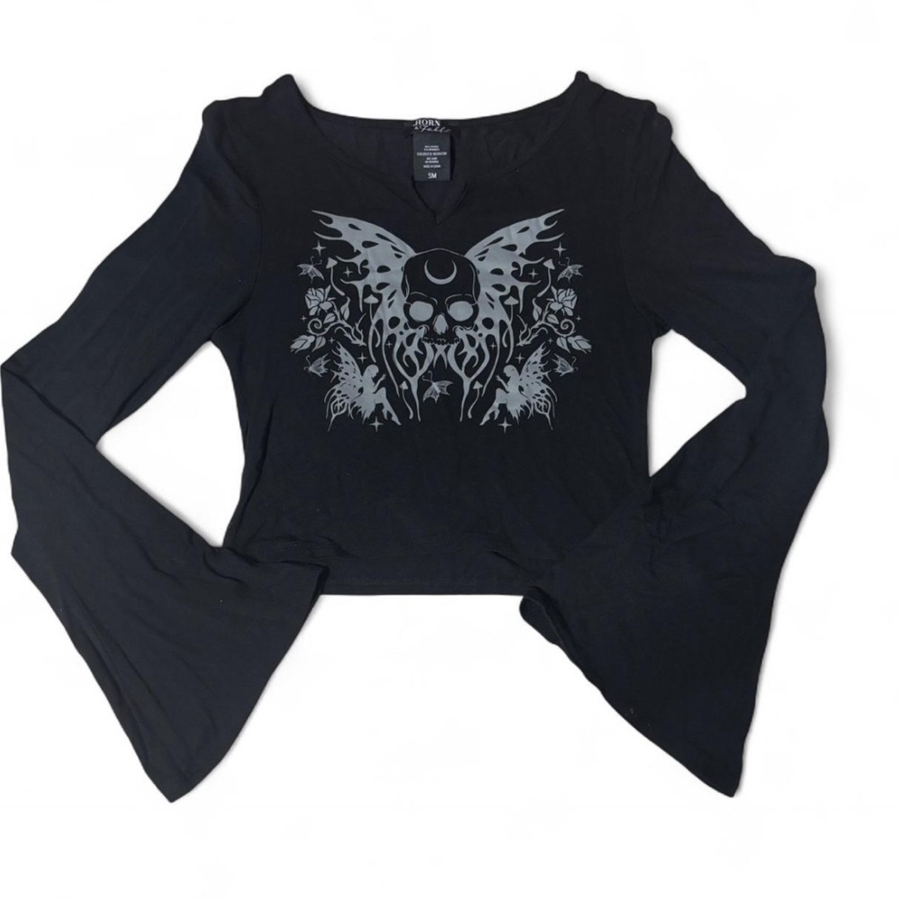 Black Graphic Women Top
